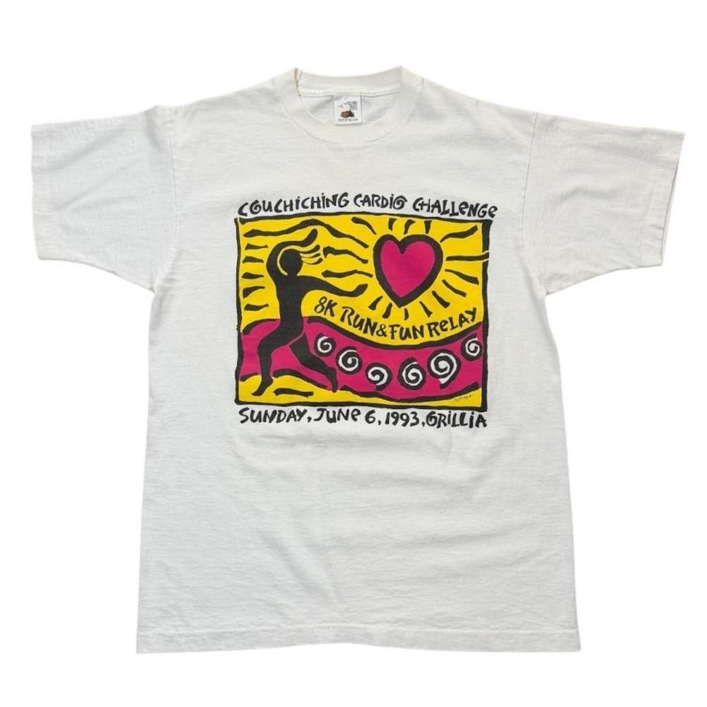 Vintage 90s Orillia Marathon Cardio Challenge Running Race Souvenir Art T-shirt